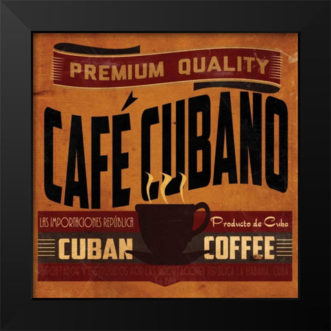 Cuban Coffee Sq. Black Modern Wood Framed Art Print by Giacopelli, Jason