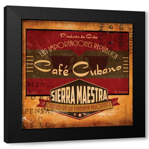 Cafe Cubano Sq. Black Modern Wood Framed Art Print with Double Matting by Giacopelli, Jason