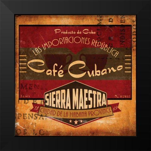 Cafe Cubano Sq. Black Modern Wood Framed Art Print by Giacopelli, Jason