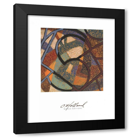 Urban Puzzle II Black Modern Wood Framed Art Print with Double Matting by Holland, Cynthia