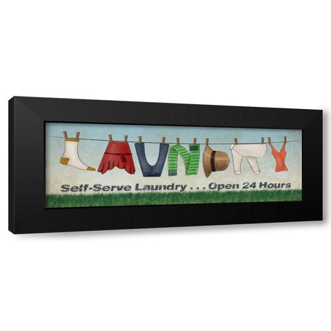 Laundry Black Modern Wood Framed Art Print with Double Matting by Harbick, N