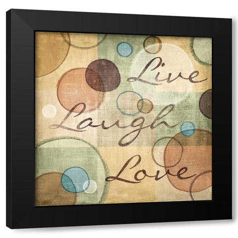 Live Laugh Love Black Modern Wood Framed Art Print with Double Matting by Harbick, N