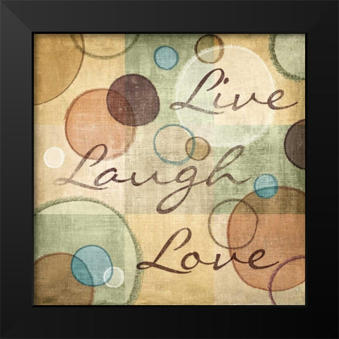 Live Laugh Love Black Modern Wood Framed Art Print by Harbick, N