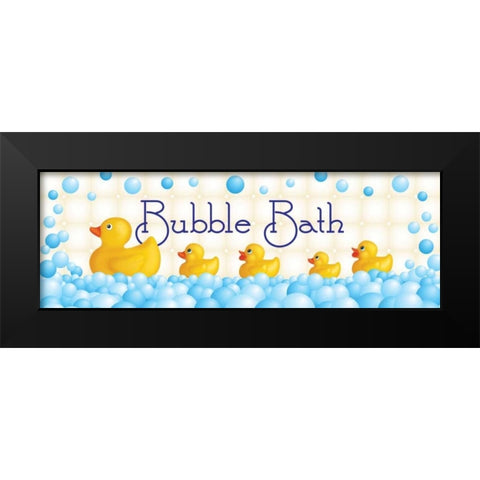 Bubble Bath Black Modern Wood Framed Art Print by Harbick, N