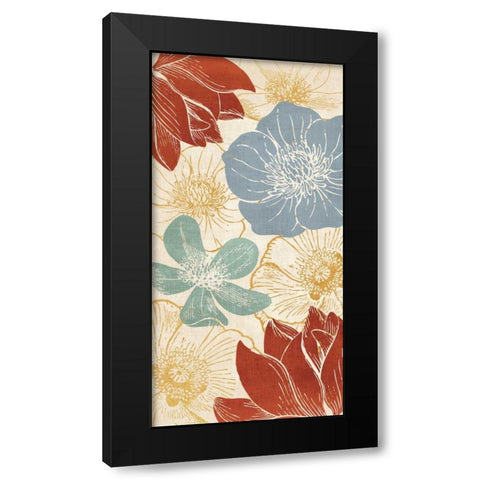 Vintage Flowers I Black Modern Wood Framed Art Print with Double Matting by Harbick, N