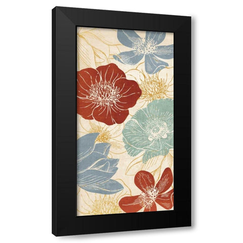 Vintage Flowers II Black Modern Wood Framed Art Print with Double Matting by Harbick, N