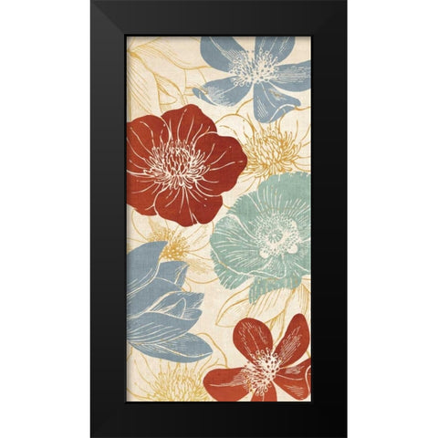 Vintage Flowers II Black Modern Wood Framed Art Print by Harbick, N