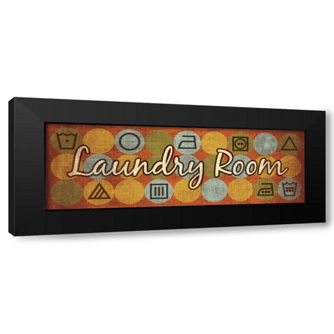 Laundry Symbols Panel I Black Modern Wood Framed Art Print by Harbick, N