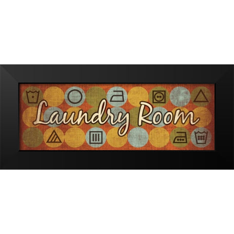 Laundry Symbols Panel I Black Modern Wood Framed Art Print by Harbick, N