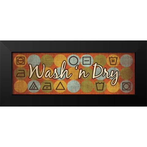 Laundry Symbols Panel II Black Modern Wood Framed Art Print by Harbick, N