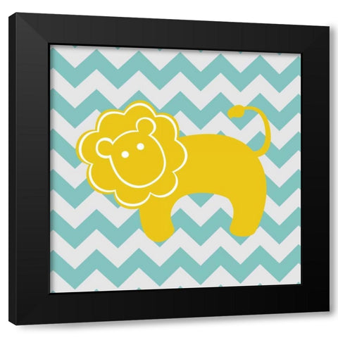 Chevron Lion Black Modern Wood Framed Art Print by Harbick, N