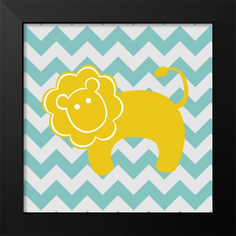 Chevron Lion Black Modern Wood Framed Art Print by Harbick, N
