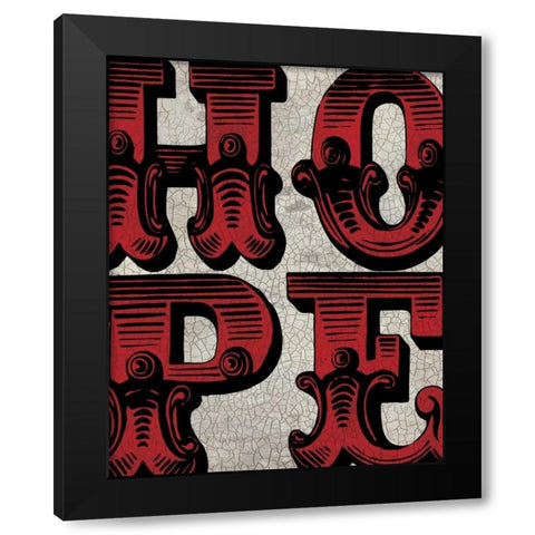 Hope Sign Black Modern Wood Framed Art Print with Double Matting by Harbick, N