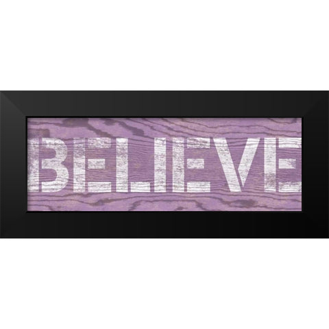 Purple Believe Black Modern Wood Framed Art Print by Harbick, N