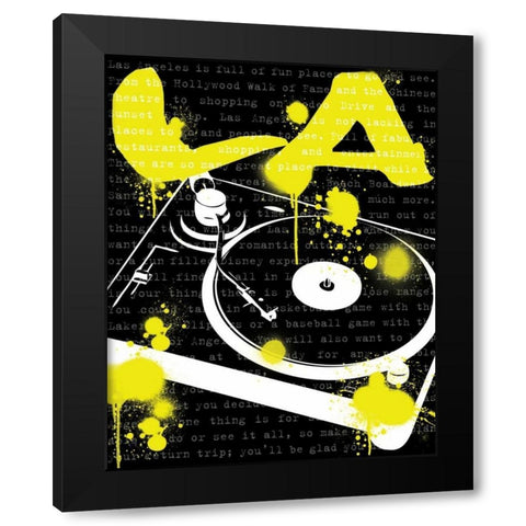 LA Turn Table Black Modern Wood Framed Art Print by Harbick, N
