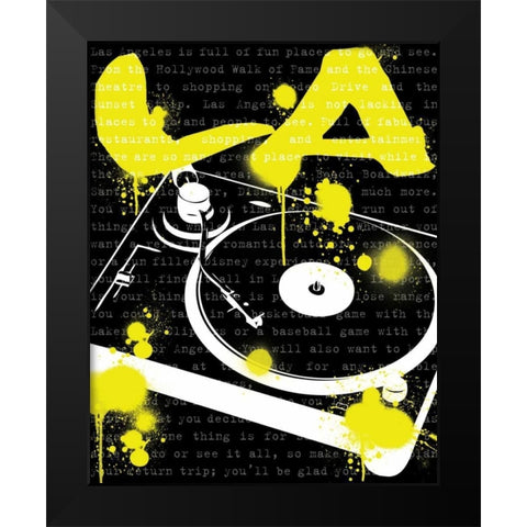 LA Turn Table Black Modern Wood Framed Art Print by Harbick, N