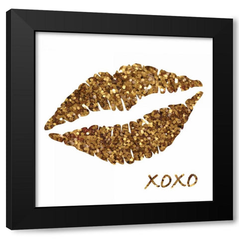 Glitter Lips Sq I Black Modern Wood Framed Art Print with Double Matting by Harbick, N.