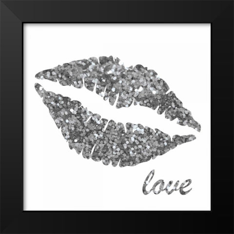 Glitter Lips Sq II Black Modern Wood Framed Art Print by Harbick, N.