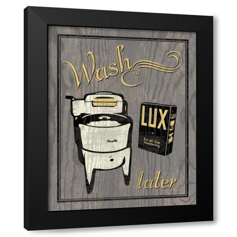 Wash - Gray Black Modern Wood Framed Art Print with Double Matting by Harbick, N.