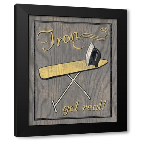 Iron - Gray Black Modern Wood Framed Art Print with Double Matting by Harbick, N.