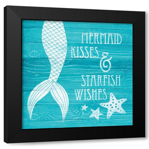 Mermaid Kisses Black Modern Wood Framed Art Print with Double Matting by Harbick, N.