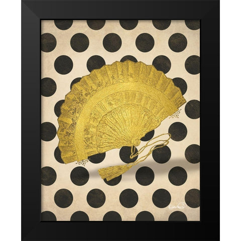 Vintage Gold Fan Black Modern Wood Framed Art Print by Harbick, N.