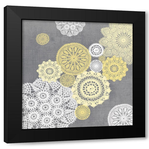 Elegance in Yellow VII Black Modern Wood Framed Art Print with Double Matting by Harbick, N.