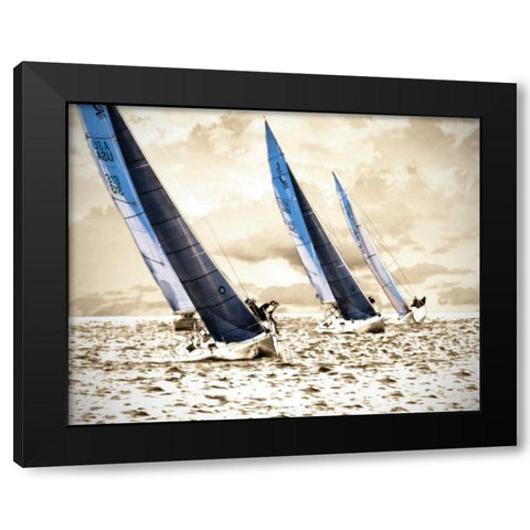 Racing Waters II Black Modern Wood Framed Art Print with Double Matting by Hausenflock, Alan