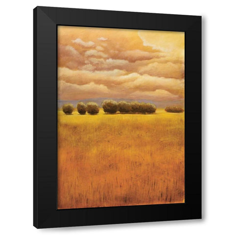 Golden Fields I Black Modern Wood Framed Art Print with Double Matting by Girard, Thomas