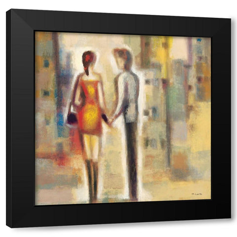 Metropolis II Black Modern Wood Framed Art Print with Double Matting by Lentz, Michael