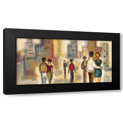 Metropolis III Black Modern Wood Framed Art Print with Double Matting by Lentz, Michael