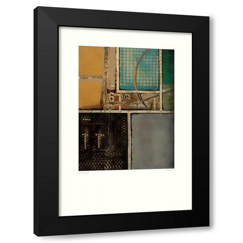 Circuitry I Black Modern Wood Framed Art Print with Double Matting by Lentz, Michael