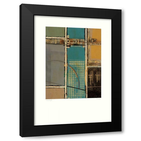 Circuitry II Black Modern Wood Framed Art Print with Double Matting by Lentz, Michael