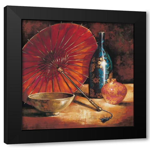 Asian Still Life I Black Modern Wood Framed Art Print with Double Matting by Rodriguez, S.