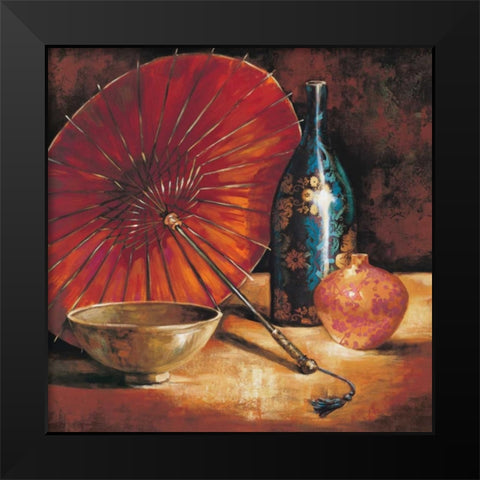 Asian Still Life I Black Modern Wood Framed Art Print by Rodriguez, S.