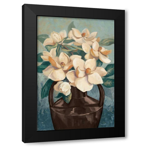 Peony Mist Black Modern Wood Framed Art Print by Jeffrey, Jillian
