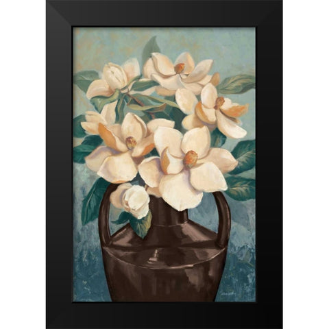 Peony Mist Black Modern Wood Framed Art Print by Jeffrey, Jillian