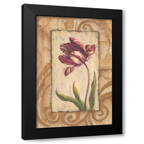 Classic Tulip II Black Modern Wood Framed Art Print with Double Matting by Jeffrey, Jillian