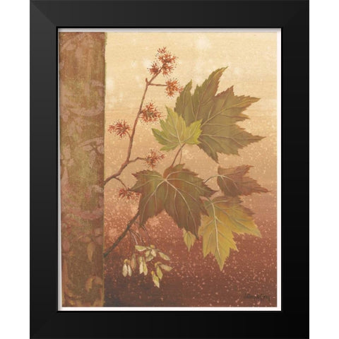 Maple Leaves Black Modern Wood Framed Art Print by Jeffrey, Jillian