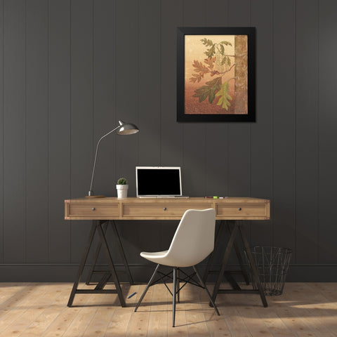 Oak Leaves Black Modern Wood Framed Art Print by Jeffrey, Jillian