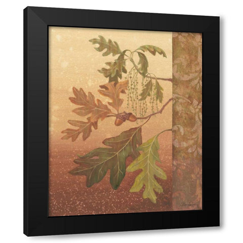Oak Leaves Black Modern Wood Framed Art Print with Double Matting by Jeffrey, Jillian