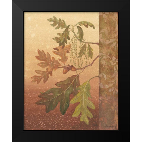 Oak Leaves Black Modern Wood Framed Art Print by Jeffrey, Jillian