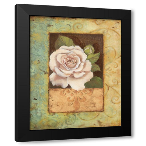 Antique Rose I Black Modern Wood Framed Art Print with Double Matting by Jeffrey, Jillian