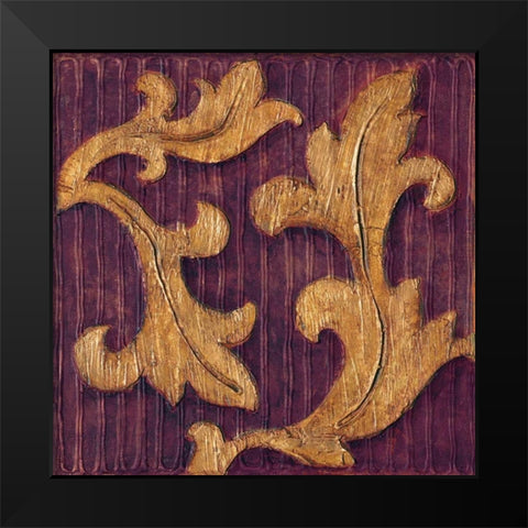Gold Acanthus I Black Modern Wood Framed Art Print by Jeffrey, Jillian