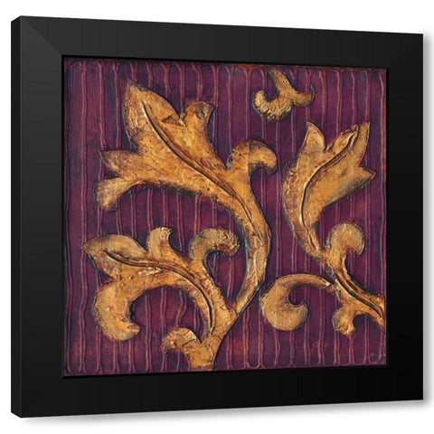 Gold Acanthus II Black Modern Wood Framed Art Print with Double Matting by Jeffrey, Jillian