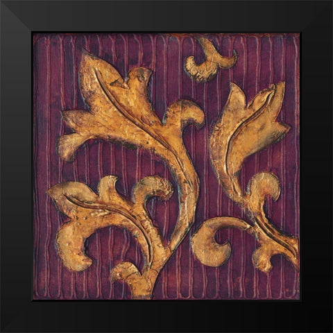 Gold Acanthus II Black Modern Wood Framed Art Print by Jeffrey, Jillian