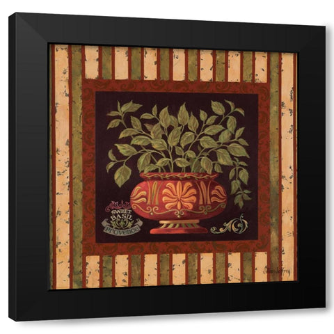 Sweet Basil Black Modern Wood Framed Art Print with Double Matting by Jeffrey, Jillian