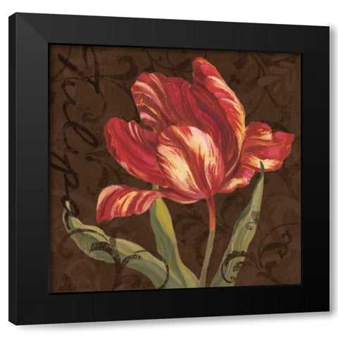 Tulipa II Black Modern Wood Framed Art Print with Double Matting by Jeffrey, Jillian