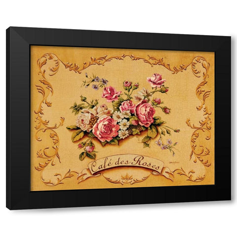 Cafe des Roses Black Modern Wood Framed Art Print by Jones, Catherine