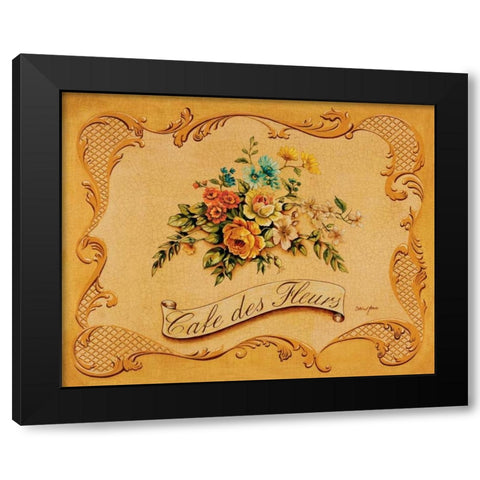Cafe des Fleurs Black Modern Wood Framed Art Print by Jones, Catherine